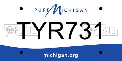 TYR731 Michigan License Plate
