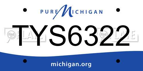 TYS6322 Michigan License Plate