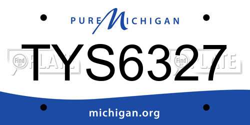 TYS6327 Michigan License Plate