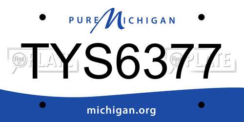 TYS6377 Michigan License Plate