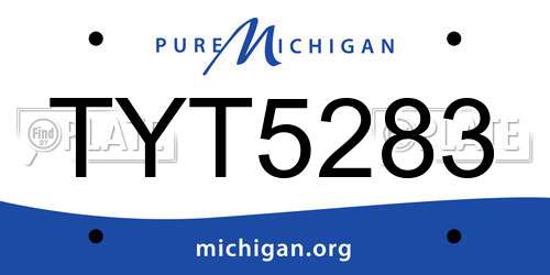 TYT5283 Michigan License Plate