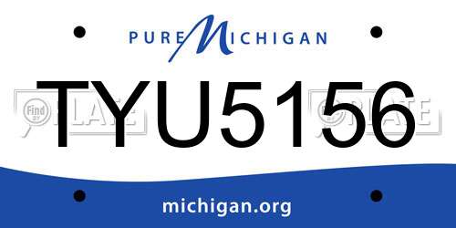 TYU5156 Michigan License Plate