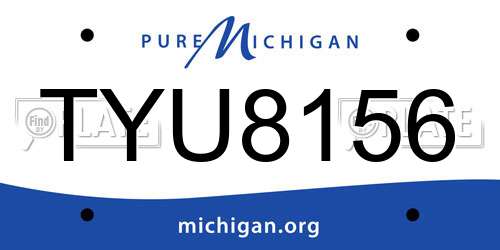 TYU8156 Michigan License Plate