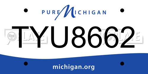 TYU8662 Michigan License Plate