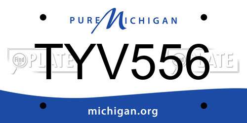 TYV556 Michigan License Plate
