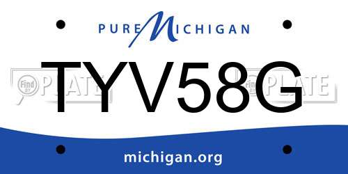 TYV58G Michigan License Plate