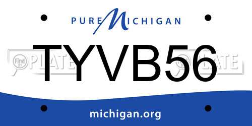 TYVB56 Michigan License Plate
