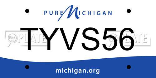 TYVS56 Michigan License Plate
