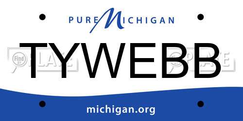 TYWEBB Michigan License Plate