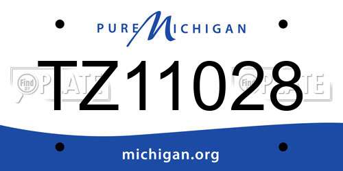 TZ11028 Michigan License Plate