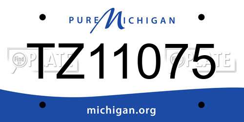 TZ11075 Michigan License Plate