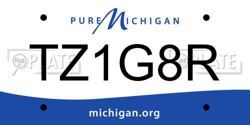 TZ1G8R Michigan License Plate