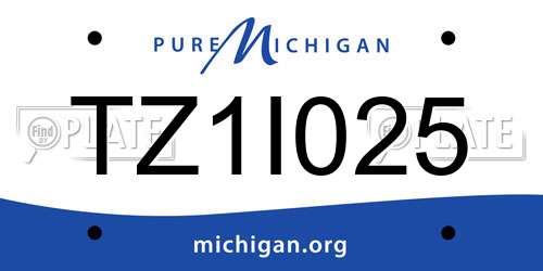 TZ1I025 Michigan License Plate