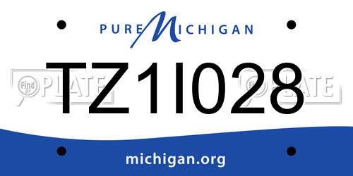 TZ1I028 Michigan License Plate