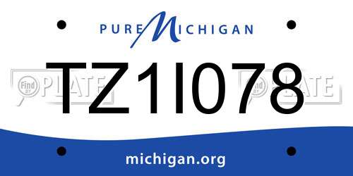 TZ1I078 Michigan License Plate