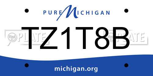 TZ1T8B Michigan License Plate
