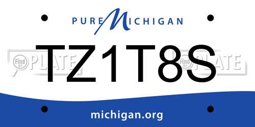 TZ1T8S Michigan License Plate