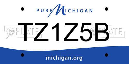 TZ1Z5B Michigan License Plate