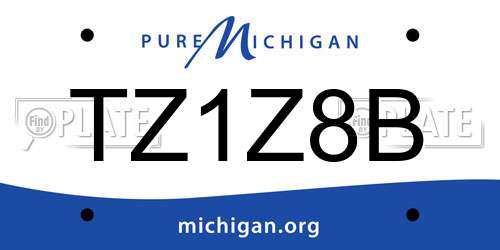 TZ1Z8B Michigan License Plate