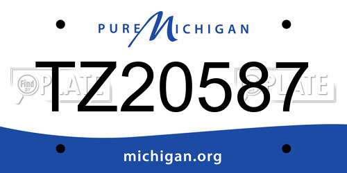 TZ20587 Michigan License Plate