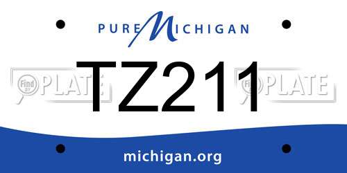 TZ211 Michigan License Plate