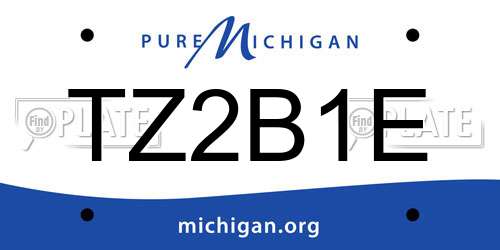 TZ2B1E Michigan License Plate