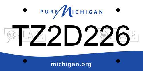 TZ2D226 Michigan License Plate