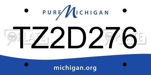 TZ2D276 Michigan License Plate