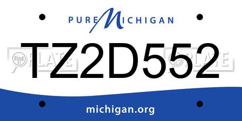 TZ2D552 Michigan License Plate