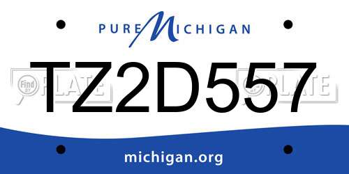 TZ2D557 Michigan License Plate