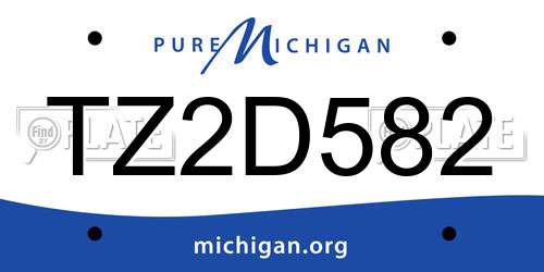 TZ2D582 Michigan License Plate