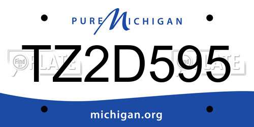 TZ2D595 Michigan License Plate