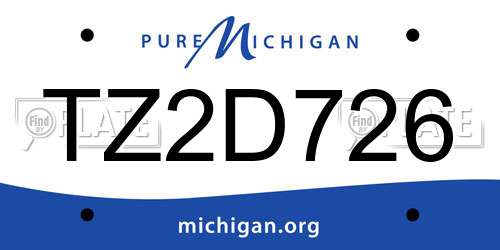 TZ2D726 Michigan License Plate