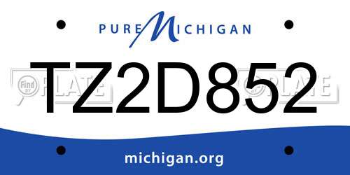 TZ2D852 Michigan License Plate