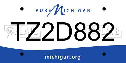TZ2D882 Michigan License Plate