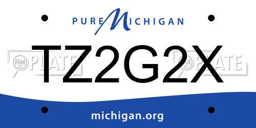 TZ2G2X Michigan License Plate