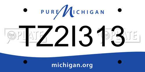 TZ2I313 Michigan License Plate