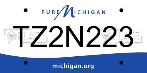 TZ2N223 Michigan License Plate