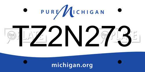 TZ2N273 Michigan License Plate