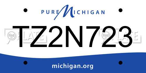 TZ2N723 Michigan License Plate