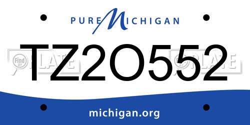 TZ2O552 Michigan License Plate