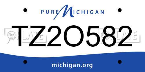 TZ2O582 Michigan License Plate