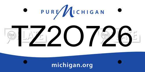TZ2O726 Michigan License Plate