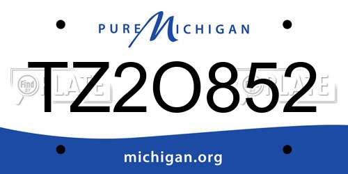 TZ2O852 Michigan License Plate