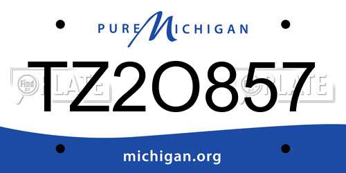 TZ2O857 Michigan License Plate