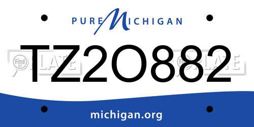 TZ2O882 Michigan License Plate