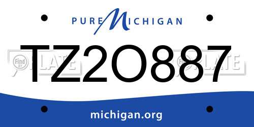 TZ2O887 Michigan License Plate