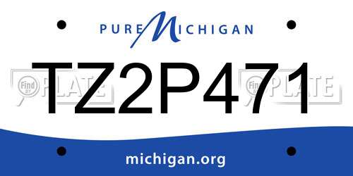 TZ2P471 Michigan License Plate