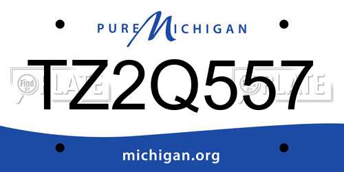 TZ2Q557 Michigan License Plate