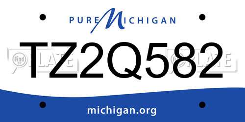 TZ2Q582 Michigan License Plate
